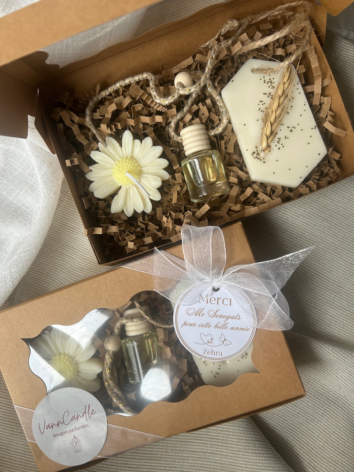 Coffret 2 bougies et diffuseur voiture