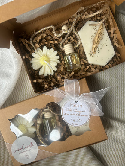 Coffret 2 bougies et diffuseur voiture