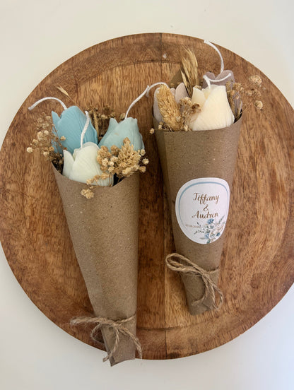 Bouquet de bougies fleurs personnalisé