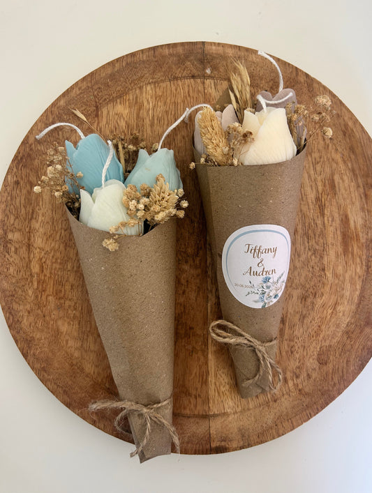 Bouquet de bougies fleurs personnalisé