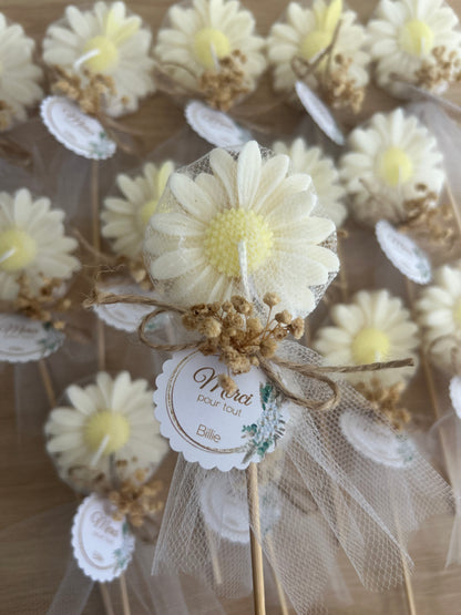Bougie marguerite sur tige