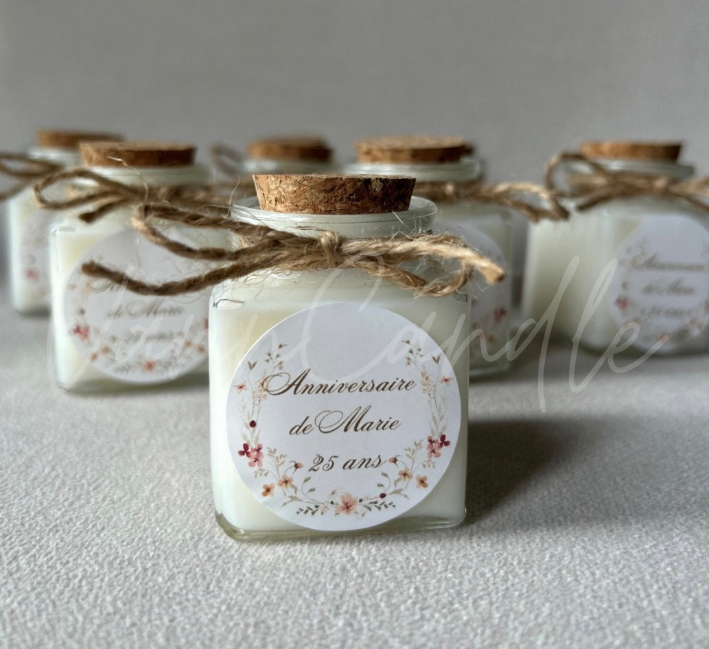 Bougie personnalisée pour baptême en pot 50 ml