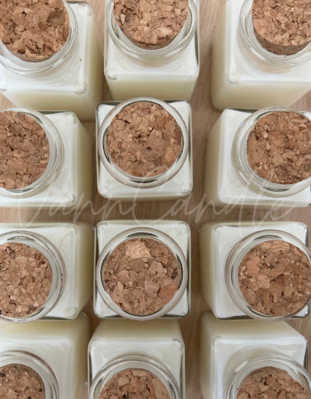 Bougie pot 50 ml avec couvercle en liège – bougie parfumée artisanale